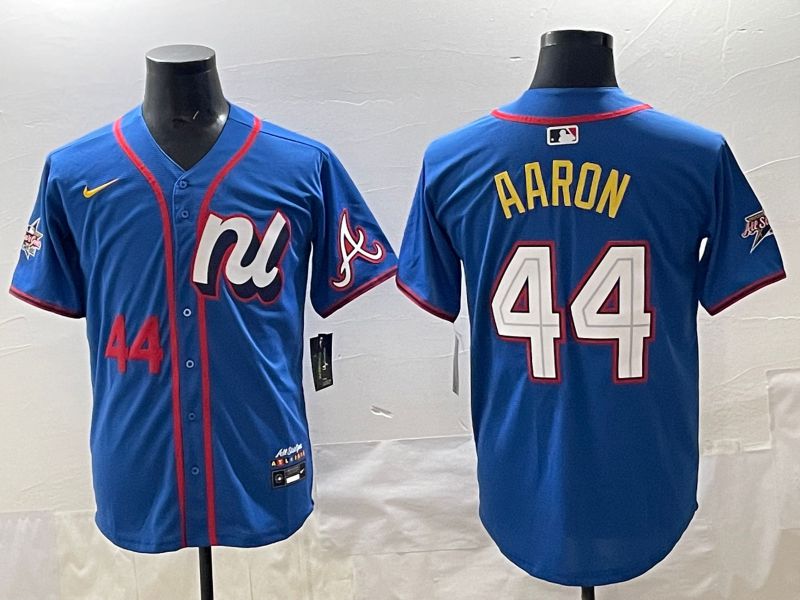 Men 2025 Atlanta Braves #44 Aaron Blue All star Nike MLB Jersey style 05->atlanta braves->MLB Jersey